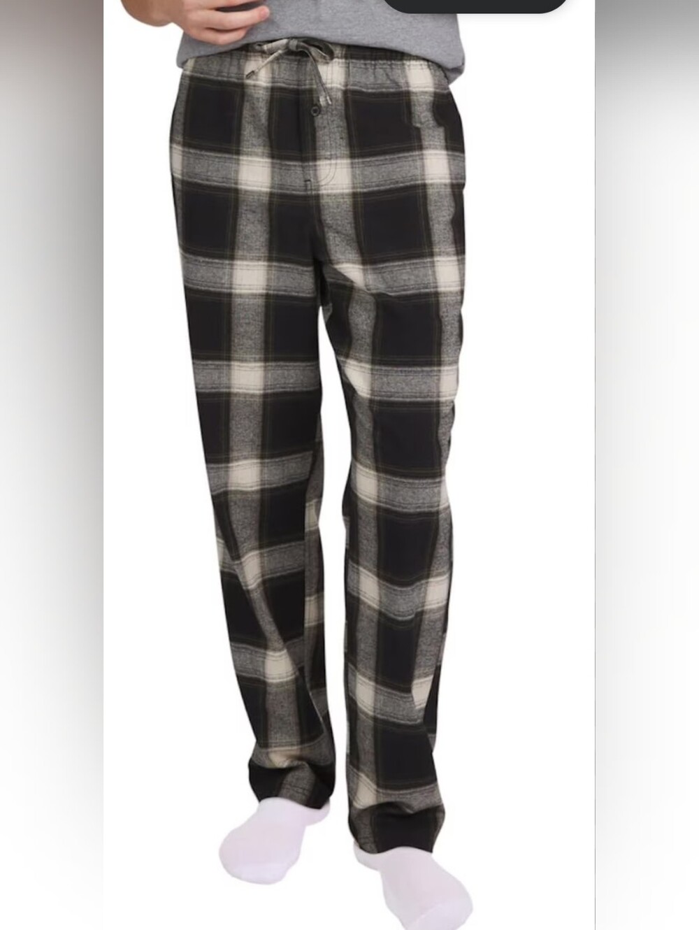 Eddie Bauer Men's Black and White Plaid Joggers